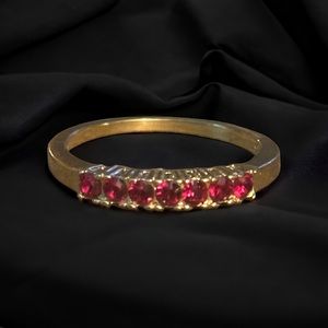 Vintage Nevada Silver Mine simulated ruby band ring